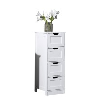 Free standing bathroom floor storage cabinet with 4 drawer