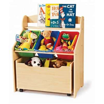 Moveable wooden toy storage box wholesale