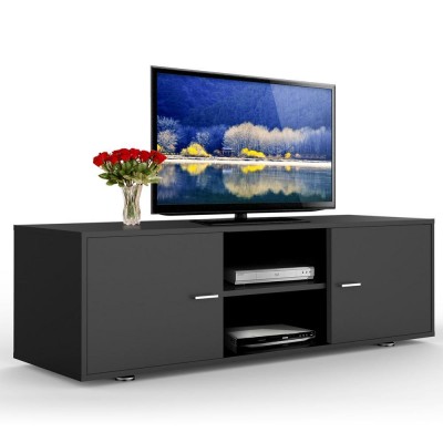 Home hotel living room furniture black new modern wood tv unit stand cabinet