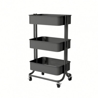 3 Tier Metal Kitchen Service Trolley With Adjustable Shelf