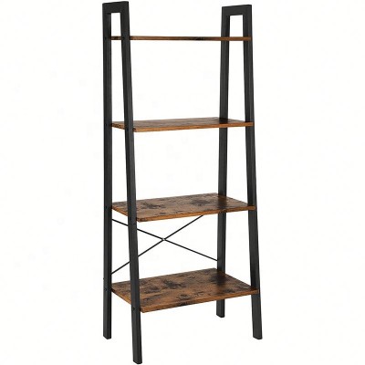 4 tier  ladder vintage industrial wooden bookcase bookshelf