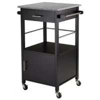 Rolling multifunctional drawer storage black kitchen cart