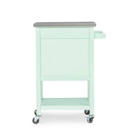 with armrests Cyan rolling with storage function trolley kitchen cart with wheels