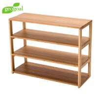 eco-friendly bamboo storage shelving free standing display shelf