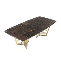 Gold metal legs living room dinner set  black marble dining table