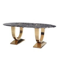 Marble table top replacement dining table modern stainless steel  base for dining furniture